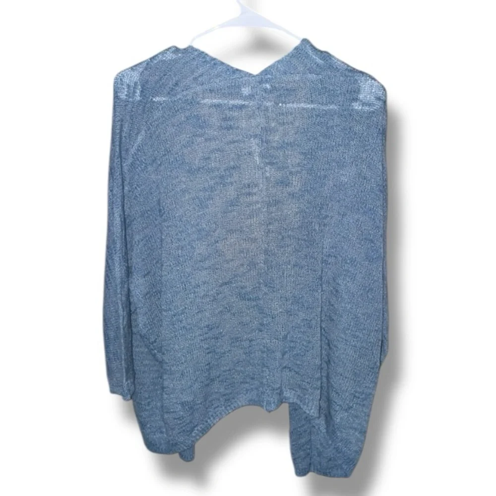 Old Navy NWT Ancient Mariner Blue Slub Knit Open Cardi 3/4 Sleeve Lightweight L - Picture 4 of 16